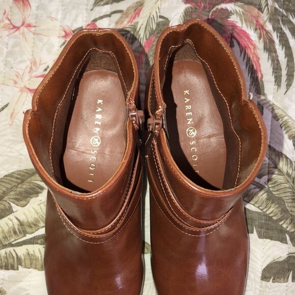 Karen Scott 8 Flynne Tan Brown Ankle Booties - Picture 6 of 9